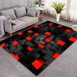 3D Cube Pattern More Design Colorful Multi-size Crystal Velvet Area Rug Center Carpet