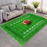 Sport Football Game Pattern Area Rug for Children Room Kids Playroom Rectangle Carpet