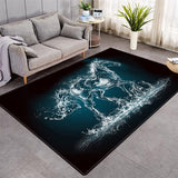 Creative Horse Pattern Printing Crystal Velvet Area Rug Rectangle Carpet