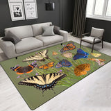 Butterfly Pattern Various Size Crystal Velvet Area Rug Living Room Bedroom Carpet