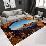 Landscape Pattern Crystal Velvet Area Rug Center Carpet