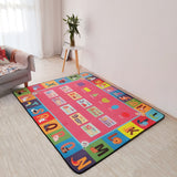 ABC Kids Rugs Thicken Kids Play Rugs for Boys and Girls - Memory Foam Educational Play Mat for Playroom/Bedroom with Alphabet, Fruits, Animals, Graphics Colorful Pattern