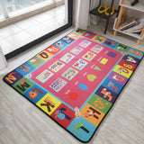 ABC Kids Rugs Thicken Kids Play Rugs for Boys and Girls - Memory Foam Educational Play Mat for Playroom/Bedroom with Alphabet, Fruits, Animals, Graphics Colorful Pattern