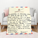 Letter Throw Blanket Funny Gift for Families & Friends Soft & Comfortable on Bed/Sofa/Trip (customizable)