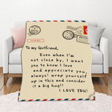 Letter Throw Blanket Funny Gift for Families & Friends Soft & Comfortable on Bed/Sofa/Trip (customizable)