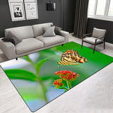 Butterflies Pattern Area Rug Living Room Bedroom Crystal Velvet Carpet