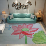 Flowers More Pattern Crystal Velvet Area Rug Center Carpet