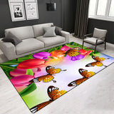 Butterfly Pattern Various Size Crystal Velvet Area Rug Living Room Bedroom Carpet