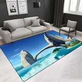 Landscape Pattern Crystal Velvet Area Rug Center Carpet