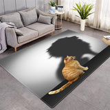 Cat Kitty Animal Pattern Various Size Crystal Velvet Area Rug Rectangle Carpet