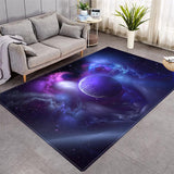 Galaxy Pattern Star Outer Space Crystal Velvet Area Rug Rectangle Carpet