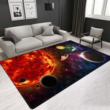 Galaxy Pattern Star Outer Space Crystal Velvet Area Rug Rectangle Carpet