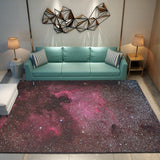 Galaxy Pattern Star Outer Space Crystal Velvet Area Rug Rectangle Carpet