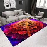 3D Abstract Stripe Pattern Various Size Crystal Velvet Area Rug Center Carpet