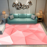 Triangle 3D Geometric Pattern Multi-color Crystal Velvet Area Rug Living Room Carpet