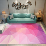 Triangle 3D Geometric Pattern Multi-color Crystal Velvet Area Rug Living Room Carpet