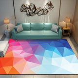 3D Geometric Pattern Colorful Multi-size Crystal Velvet Area Rug Center Carpet