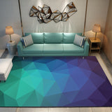 Triangle 3D Geometric Pattern Multi-color Crystal Velvet Area Rug Living Room Carpet