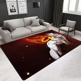 3D Printing Animal Pattern Crystal Velvet Living Room Area Rug Rectangle Carpet