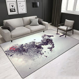 Creative Horse Pattern Printing Crystal Velvet Area Rug Rectangle Carpet