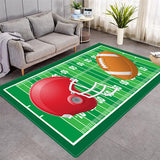 Sport Football Game Pattern Area Rug for Children Room Kids Playroom Rectangle Carpet