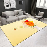 Flowers More Pattern Crystal Velvet Area Rug Center Carpet