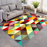 Triangle Geometric Pattern Multi-color Crystal Velvet Area Rug Center Carpet