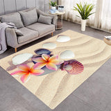 Beach Pattern Seashore Crystal Velvet Area Rug Living Room Rectangle Carpet