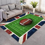 Football Game Sport Style Area Rug for Kids Playroom Children Room Rectangle Carpet