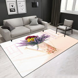 Flowers More Pattern Crystal Velvet Area Rug Center Carpet