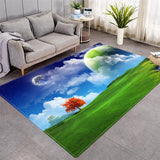 Landscape Pattern Crystal Velvet Area Rug Center Carpet