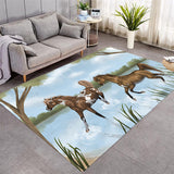 Horse Pattern More Design Crystal Velvet Area Rug Rectangle Carpet