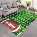 Football Game Sport Style Area Rug for Kids Playroom Children Room Rectangle Carpet