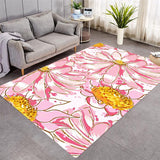 Floral Pattern Flowers Crystal Velvet Area Rug Center Carpet