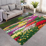 Flower Landscape Various Size Crystal Velvet Area Rug Center Carpet