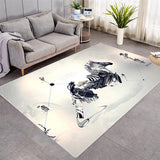 Creative Horse Pattern Printing Crystal Velvet Area Rug Rectangle Carpet