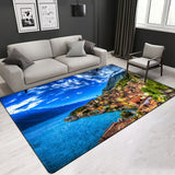 Landscape Pattern Crystal Velvet Area Rug Center Carpet