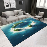 Landscape Pattern Crystal Velvet Area Rug Center Carpet