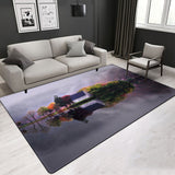 Landscape Pattern Crystal Velvet Area Rug Center Carpet