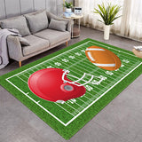 Sport Football Game Pattern Area Rug for Children Room Kids Playroom Rectangle Carpet