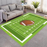 Football Game Sport Style Area Rug for Kids Playroom Children Room Rectangle Carpet