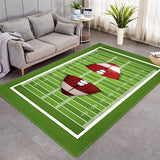 Football Game Sport Style Area Rug for Kids Playroom Children Room Rectangle Carpet