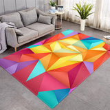 3D Geometric Pattern Colorful Multi-size Crystal Velvet Area Rug Center Carpet