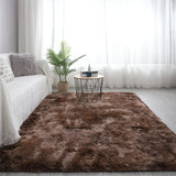 Soft Fluffy Plush Multi-color Tie-dyed Area Rug Living Room Bedroom Carpet