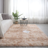 Soft Fluffy Plush Multi-color Tie-dyed Area Rug Living Room Bedroom Carpet