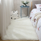 Soft Fluffy Plush Solid Color Area Rug Living Room Bedroom Carpet