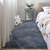 Soft Fluffy Plush Solid Color Area Rug Living Room Bedroom Carpet