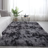 Soft Fluffy Plush Multi-color Tie-dyed Area Rug Living Room Bedroom Carpet