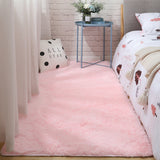 Soft Fluffy Plush Solid Color Area Rug Living Room Bedroom Carpet