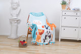 Kids Collection Wrapping Blanket Cartoon Design Panda Dinosaur Soft Throw Blanket for Baby